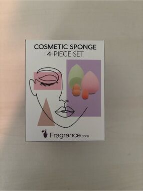 Cosmetic Sponge 4-Piece Set - Pink & Green